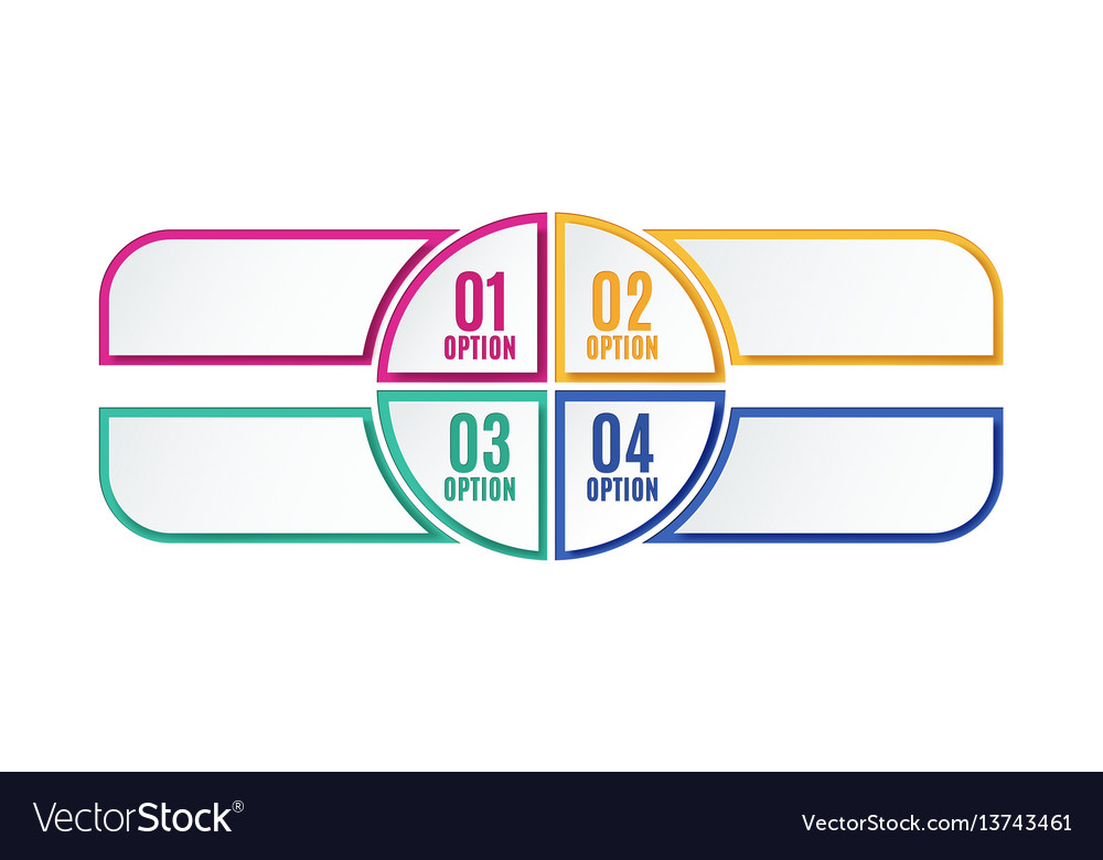 Colorful infographics options four steps vector image Colorful infographics options four steps