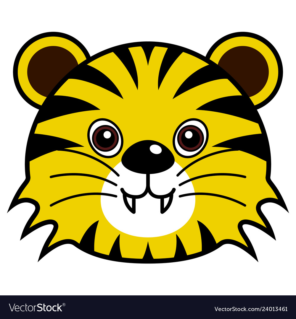 Cute tiger animal faces Royalty Free Vector Image