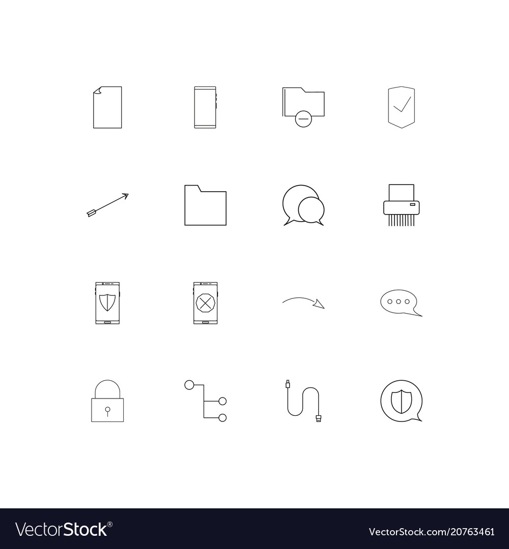 Network and database linear thin icons set