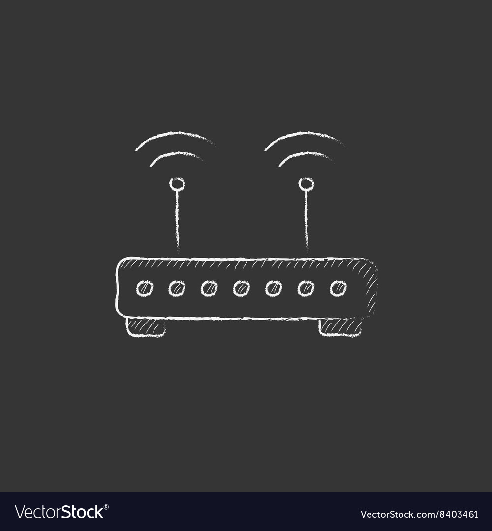 Wireless router drawn in chalk icon