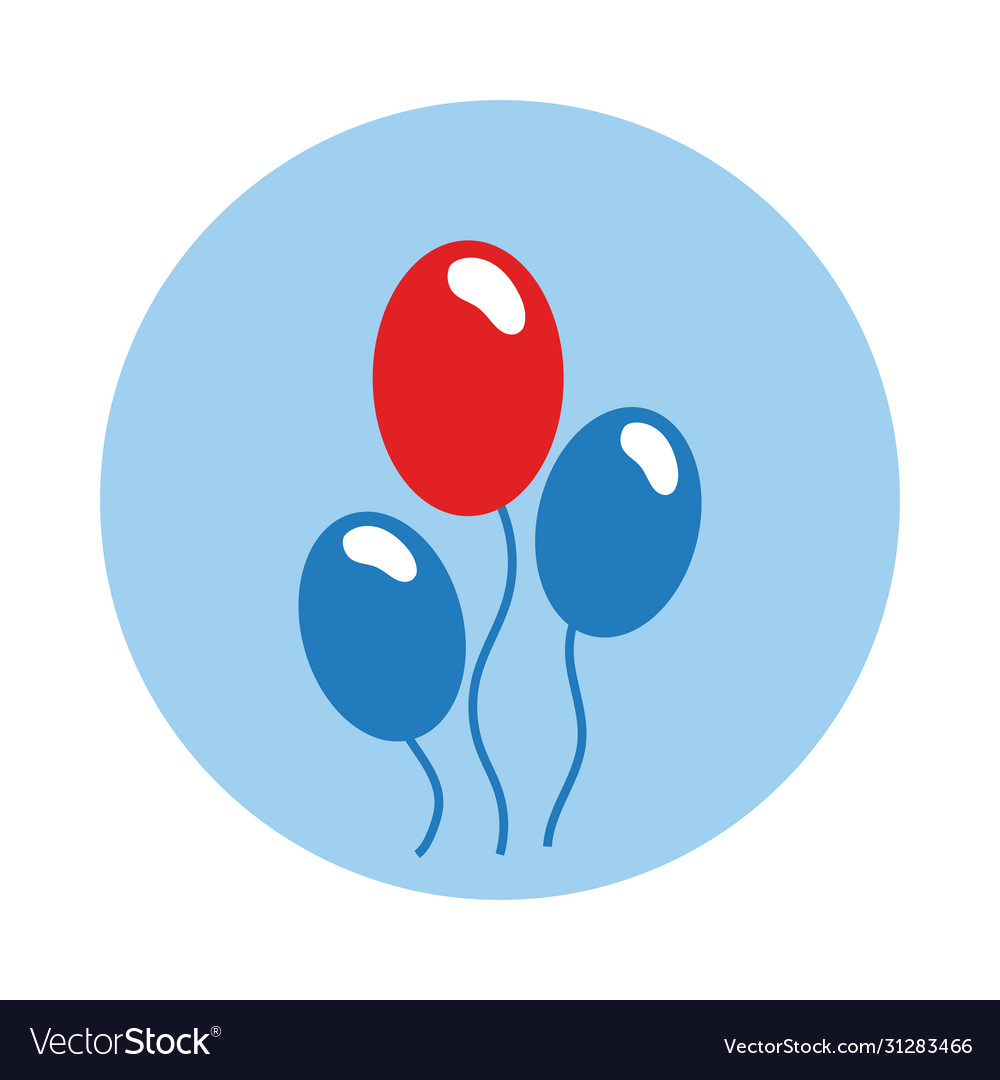 Balloons Helium Floating Block Style Royalty Free Vector