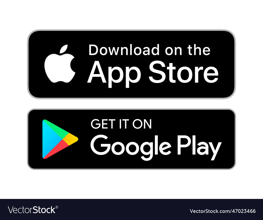 Download on the app store and get it google Vector Image