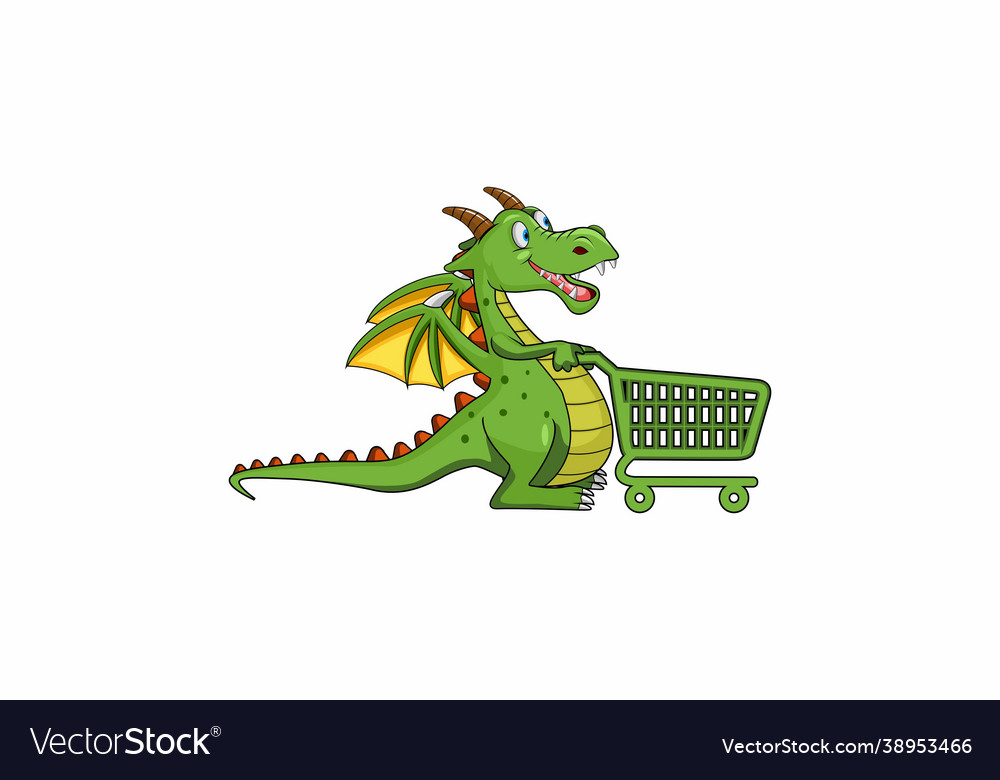 Dragon shopping Royalty Free Vector Image - VectorStock