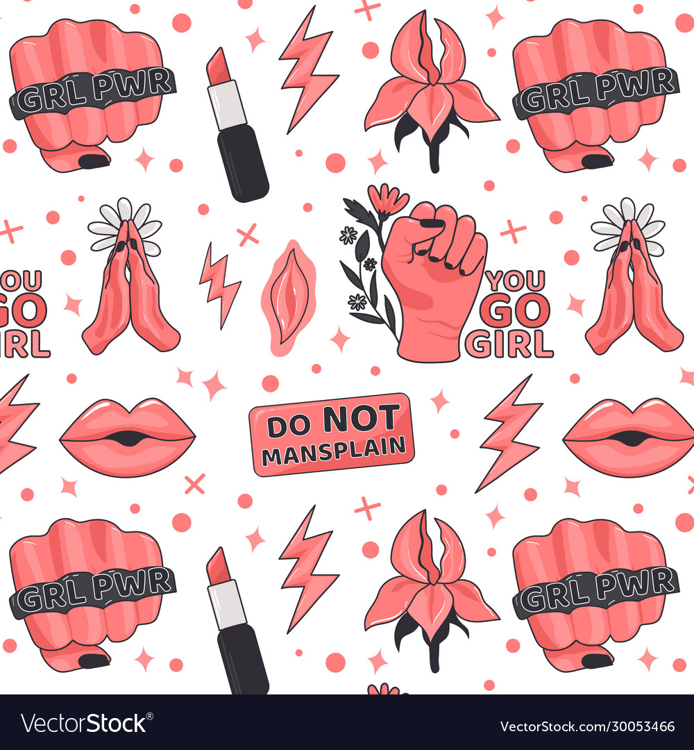 Feminist seamless pattern