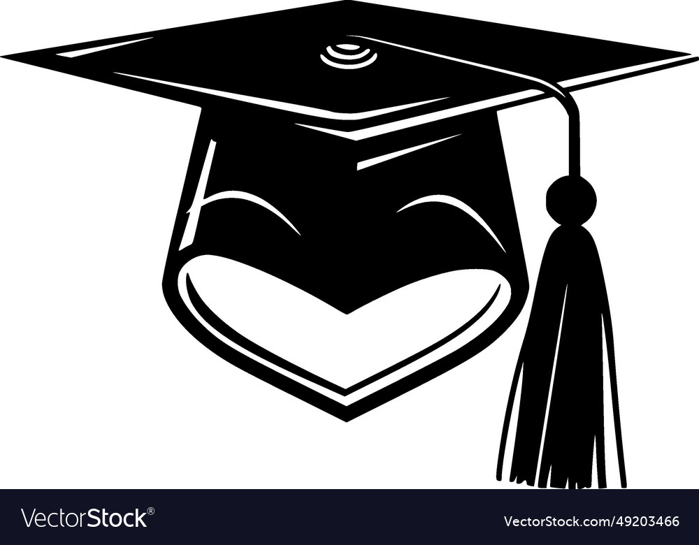 Graduation - black and white isolated icon Vector Image