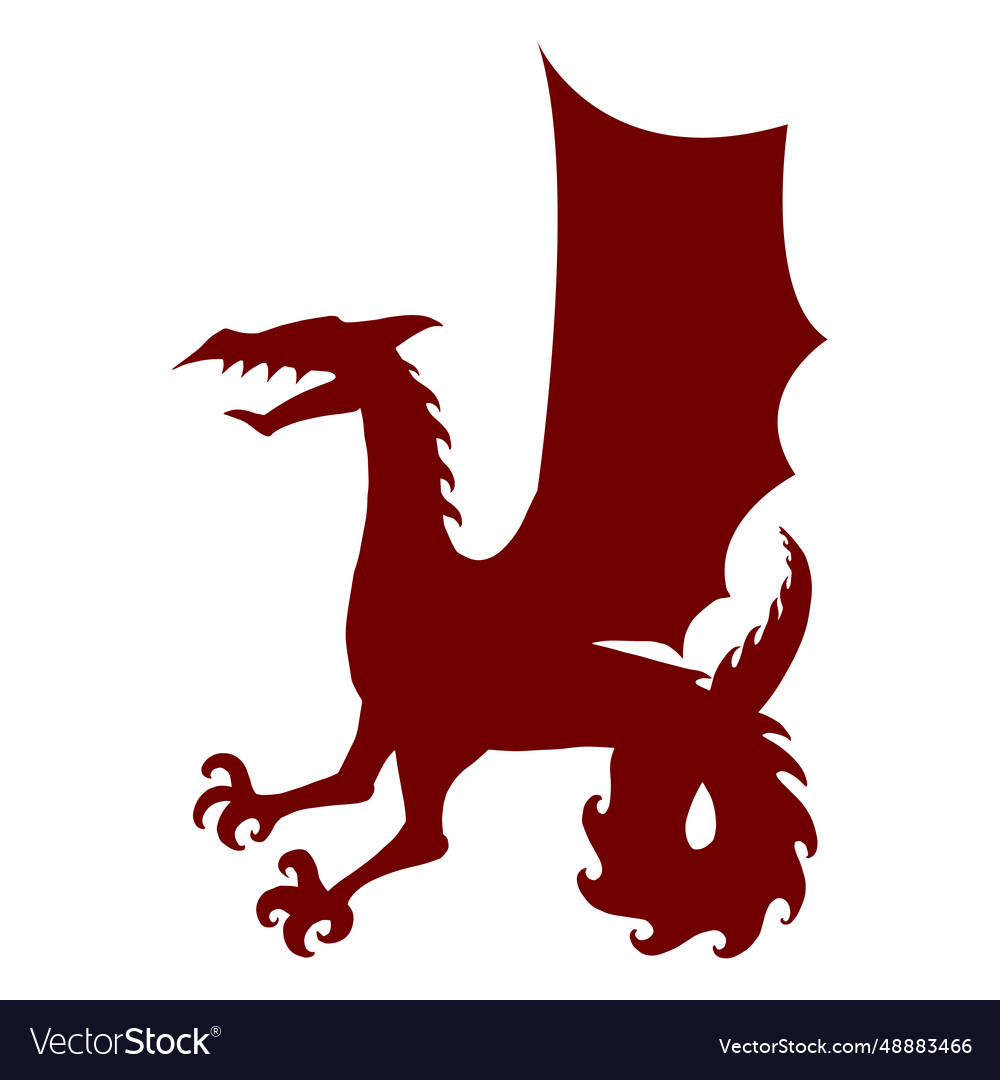 Heraldry Emblem Dragon Silhouette Royalty Free Vector Image