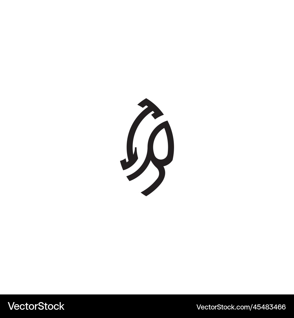 Ir leaf shape line initial concept with high Vector Image