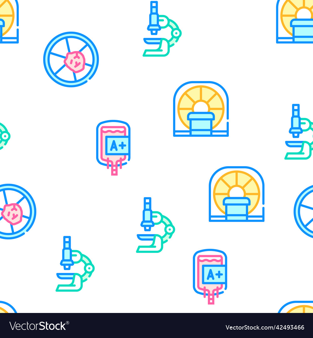 Oncology examination collection icons set