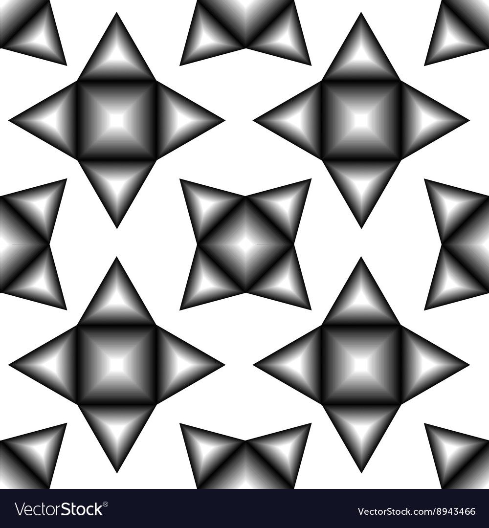 Pattern of black and white tetragonal stars