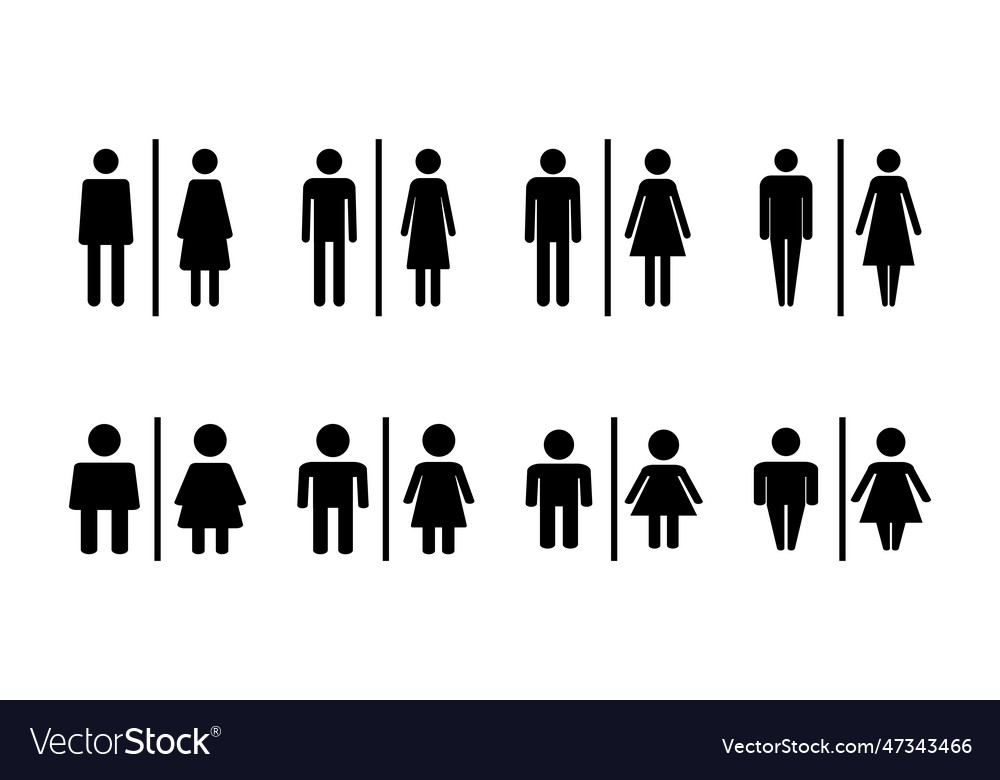 Toilet icon set restrooms icon bathroom sign wc Vector Image