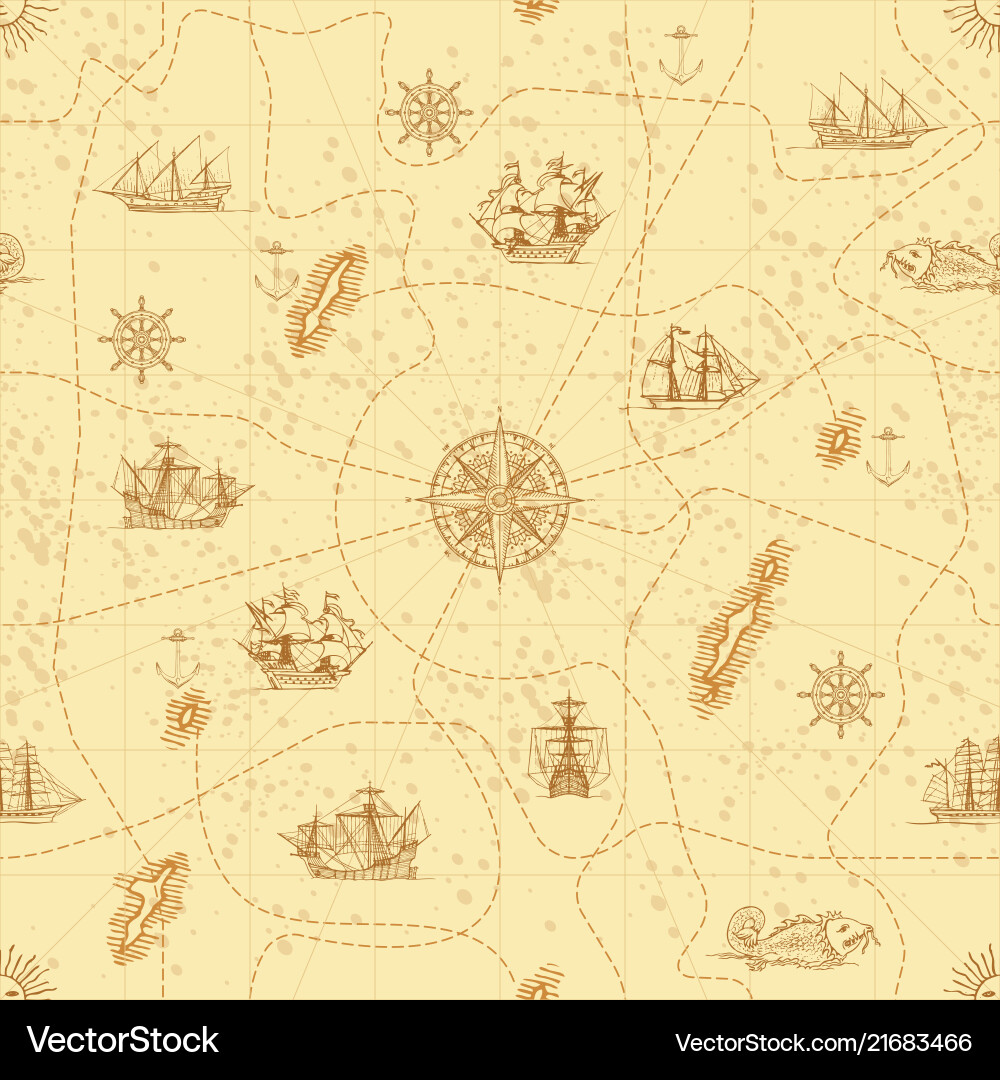 Vintage seamless background on theme travel Vector Image