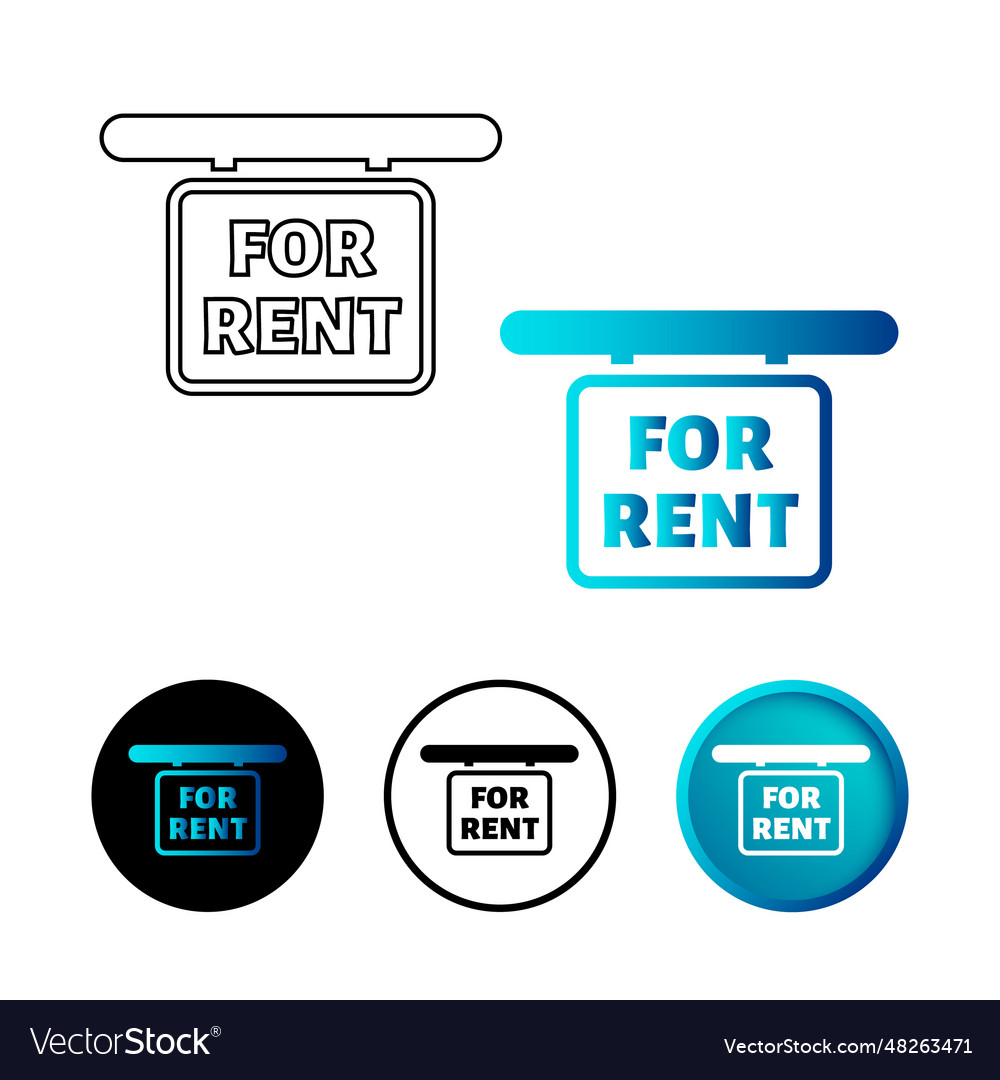 Abstract for rent sign board icon