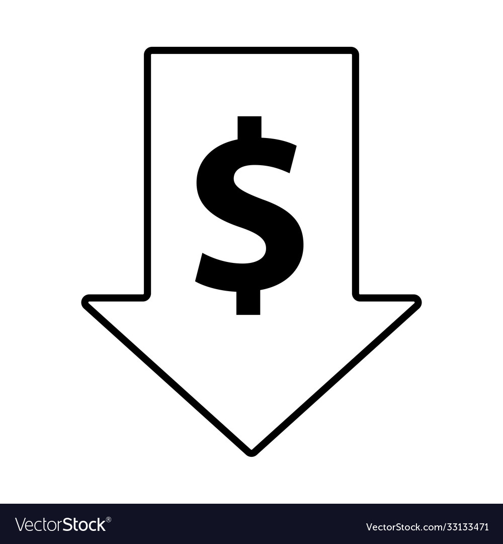 Arrow with dollar money symbol line style icon