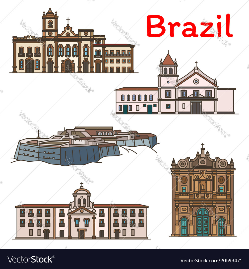 Brazilian travel landmark icon south america Vector Image