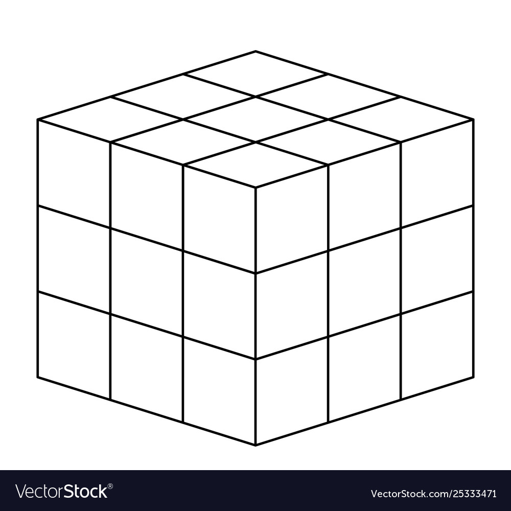 Cubic matrix geometric icon