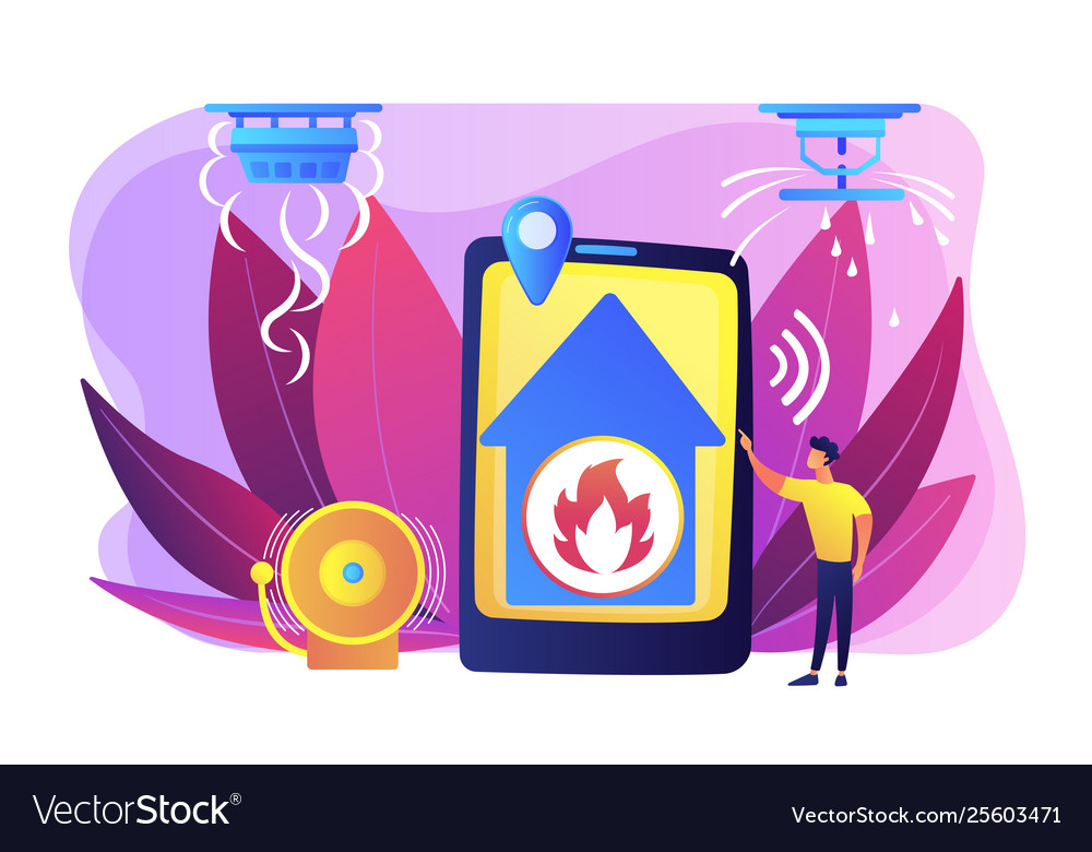 Fire alarm system concept vector image Fire alarm system concept