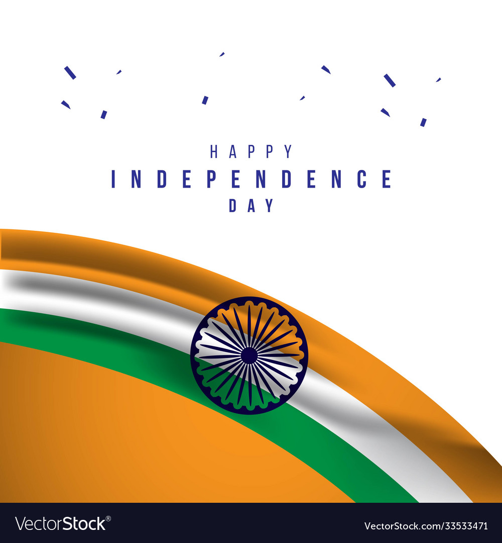 Happy india independence day template design Vector Image