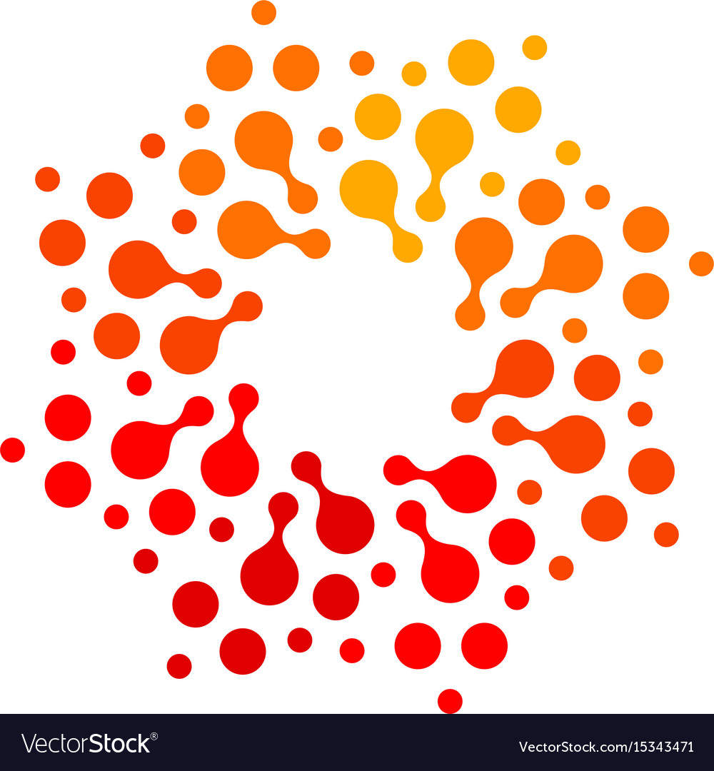 Isolated abstract round shape orange and red color