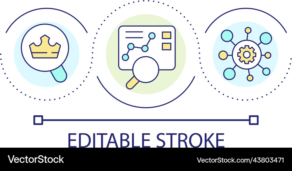 Market data analysis loop concept icon Royalty Free Vector