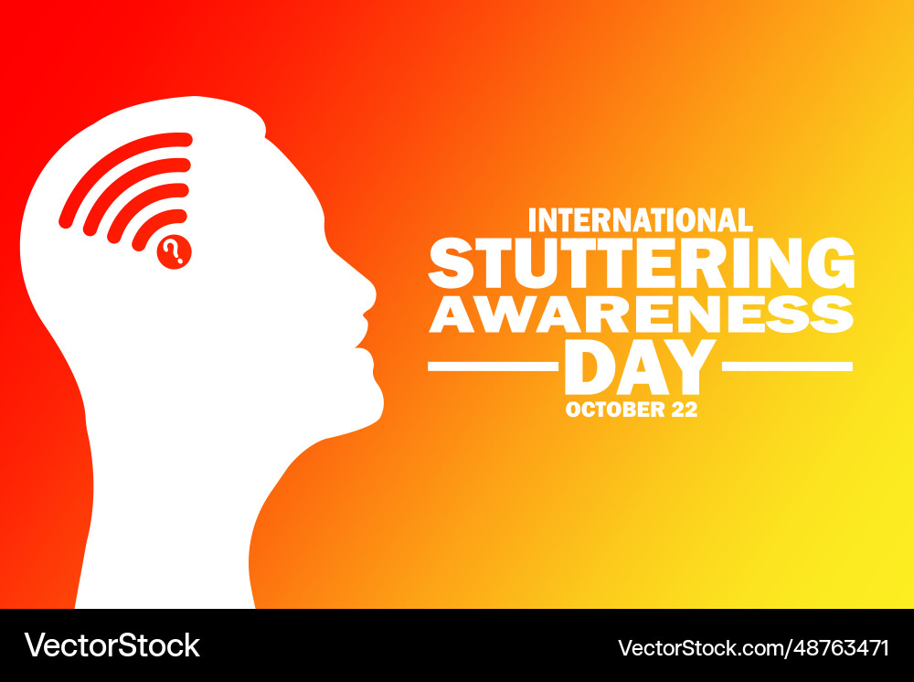 October is international stuttering awareness day Vector Image
