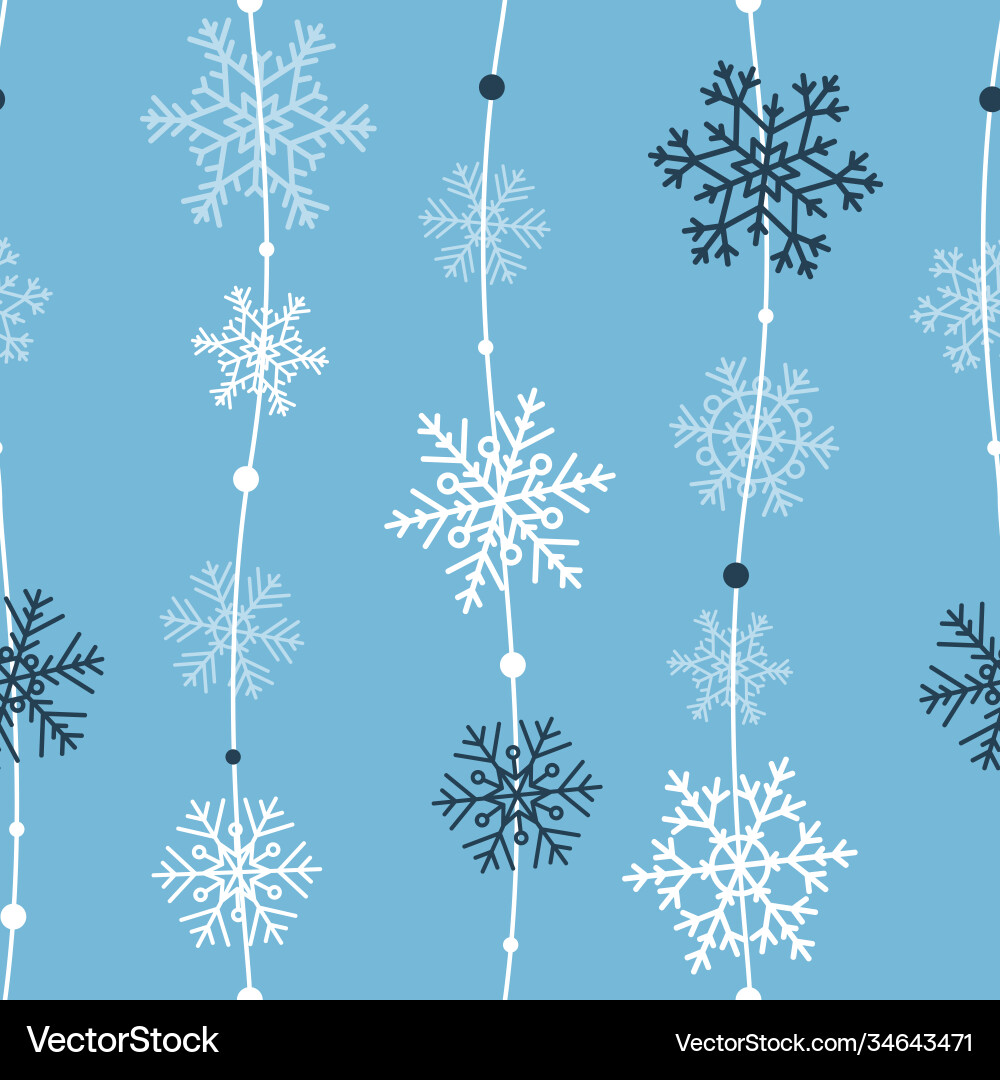 Snowflakes seamless pattern Royalty Free Vector Image
