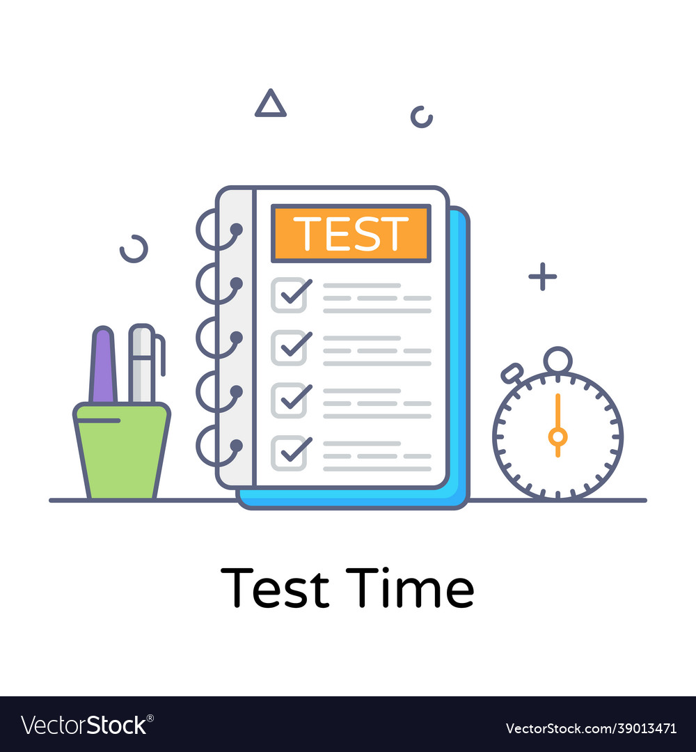 Test time Royalty Free Vector Image - VectorStock