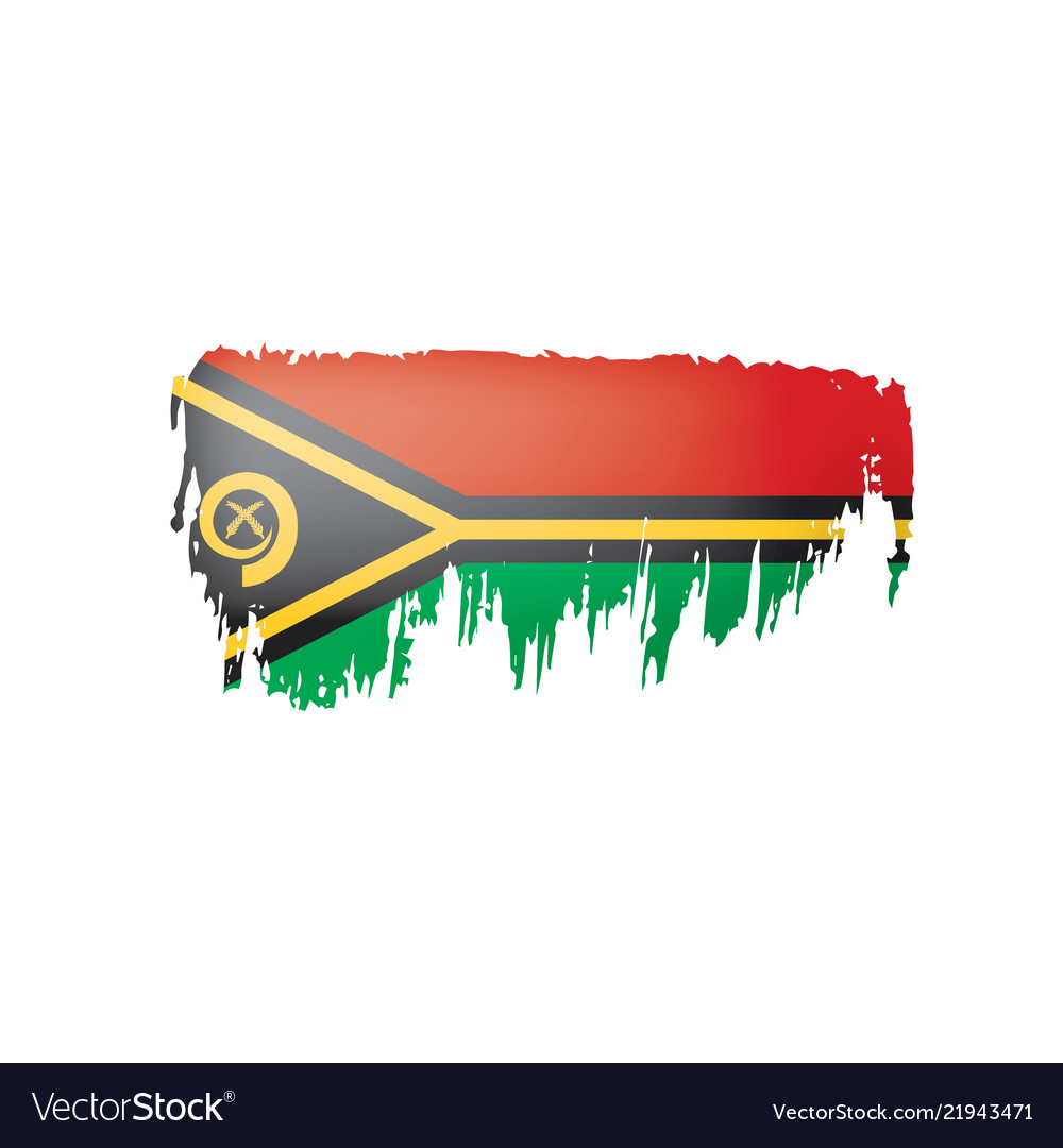 Vanuatu flag on a white