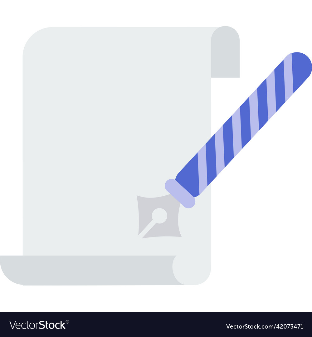 Write on paper letter icon flat isolated