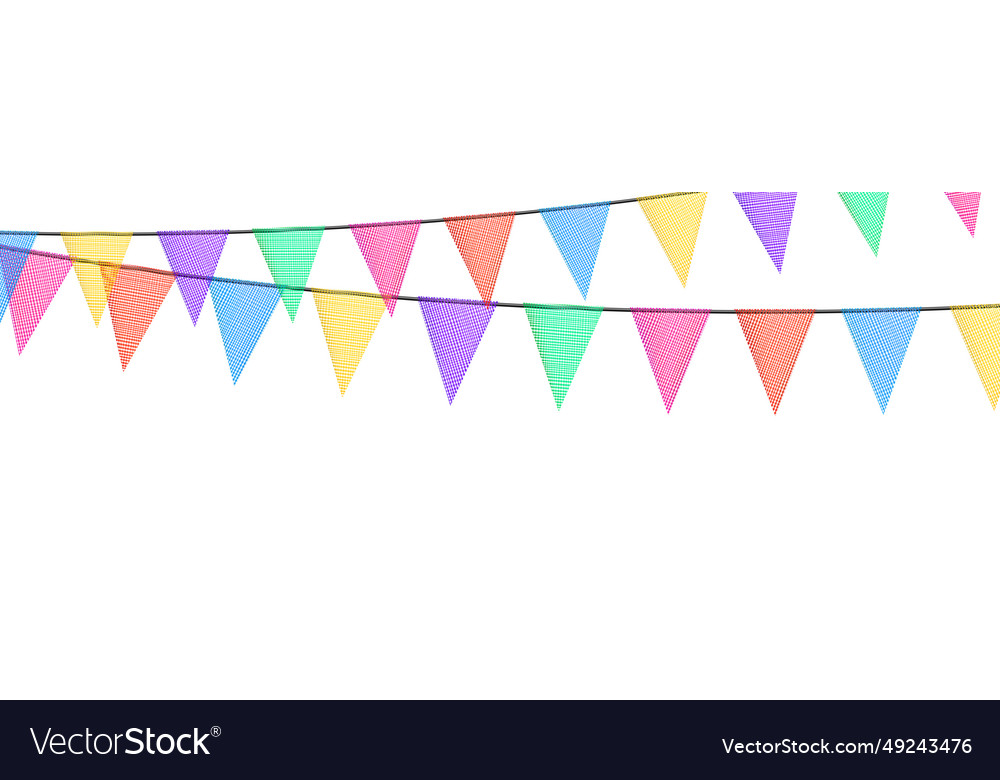 Birthday bunting garlands with flags made