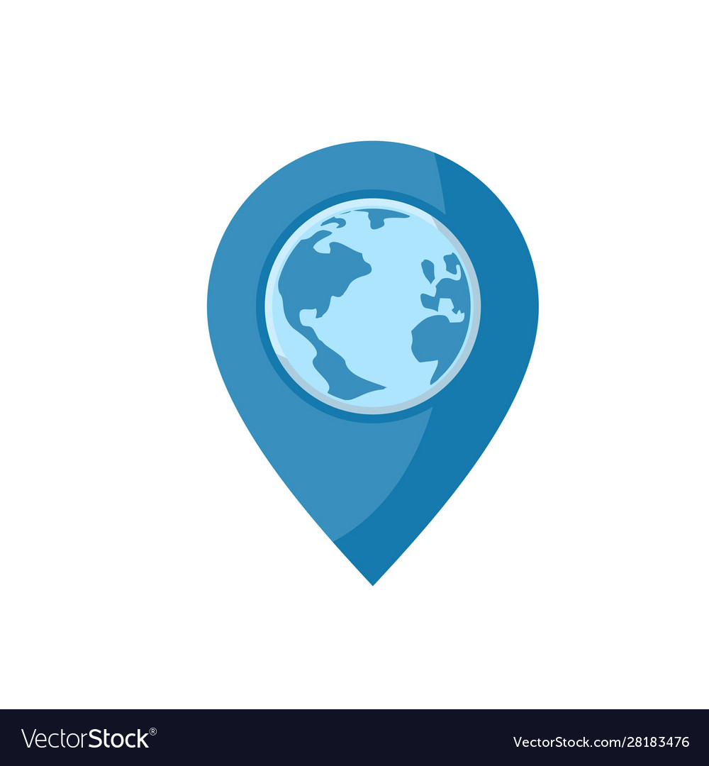 Blue world location icon Royalty Free Vector Image