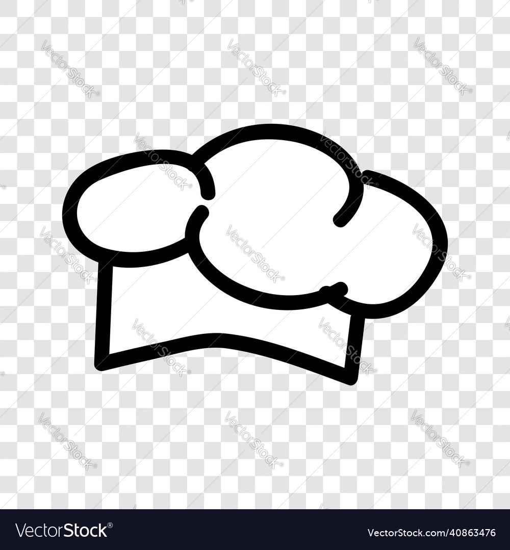 Doodle icon style chef hat at transparent effect