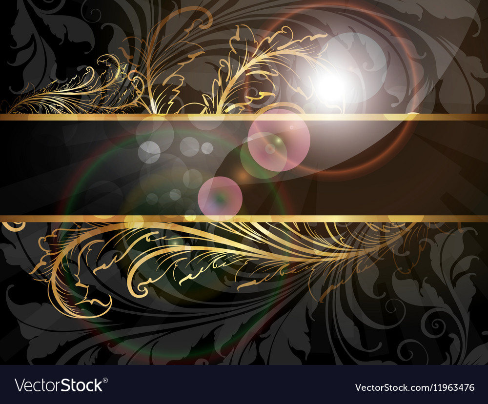 Golden floral banner