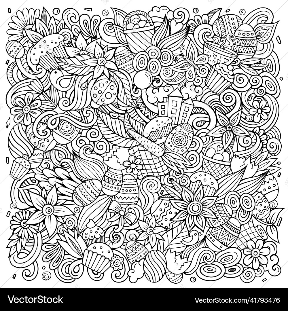 Happy easter doodles Royalty Free Vector Image