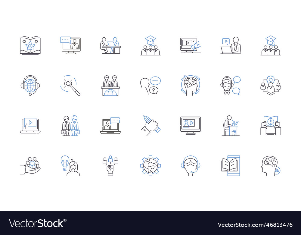 Holiday market line icons collection festive