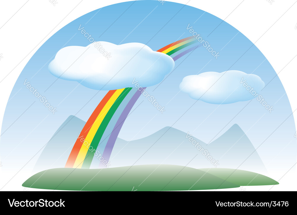 Nature concept sky rainbow clouds Royalty Free Vector Image