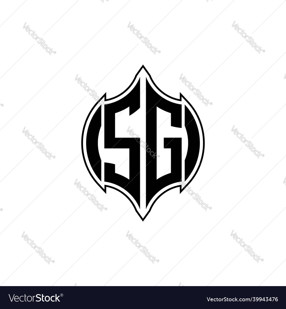 Sg logo monogram geometric shield shape style Vector Image