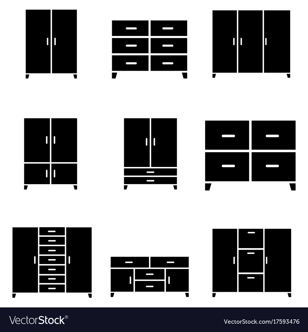 Wardrobe icon set Royalty Free Vector Image - VectorStock