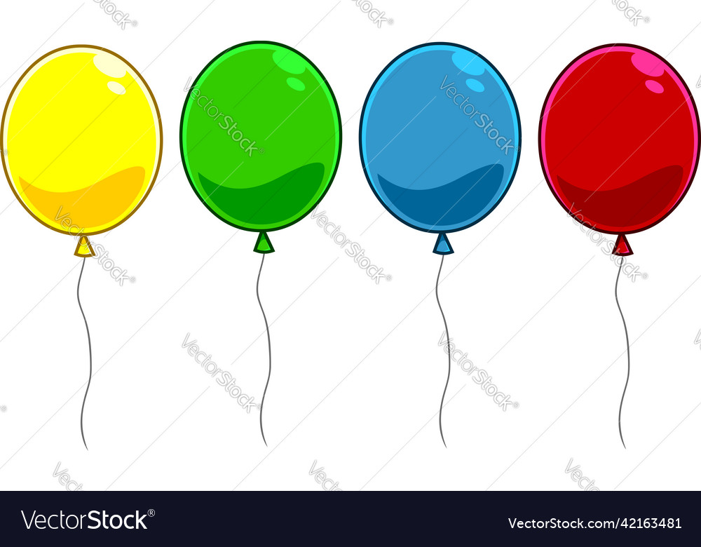 Cartoon four colorful balloons