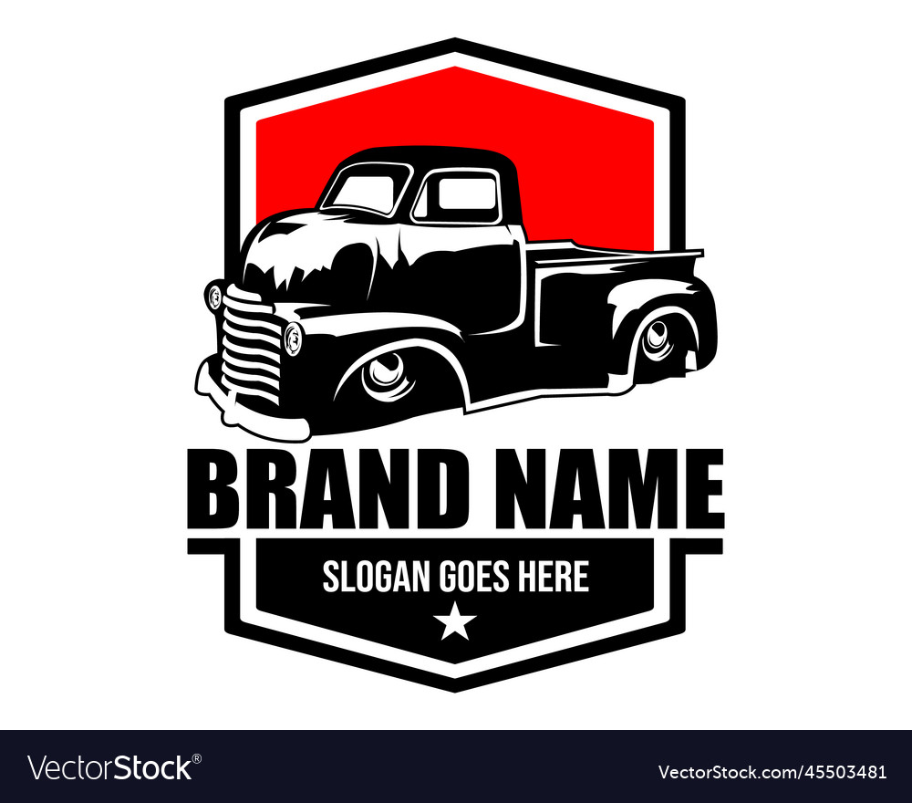 Classic vintage pickup trucks silhouettes