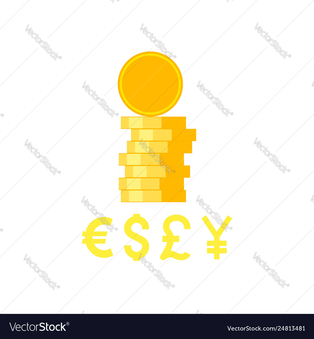 Coins stack flat icon