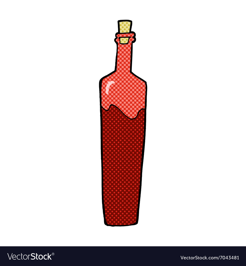 Comic cartoon posh bottle Royalty Free Vector Image