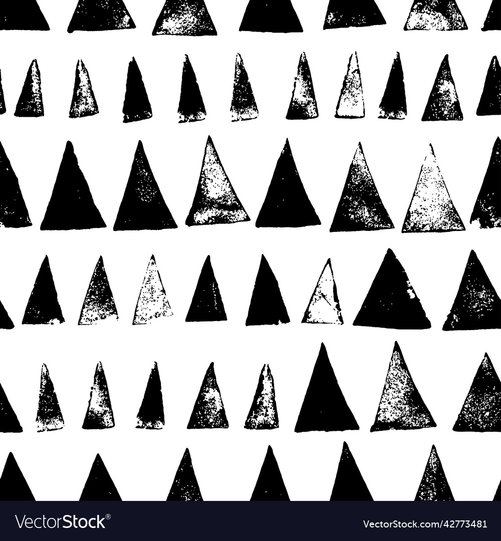 Hand drawn triangle stamps seamless pattern Vector Image