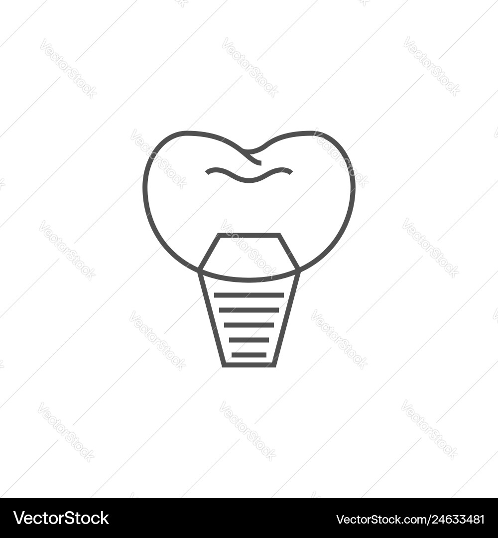 Implants dentistry line icon Royalty Free Vector Image