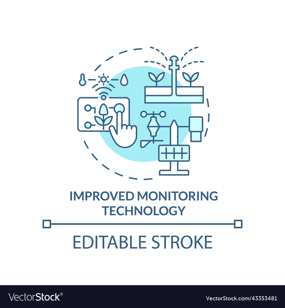 Improved monitoring technology turquoise concept Vector Image