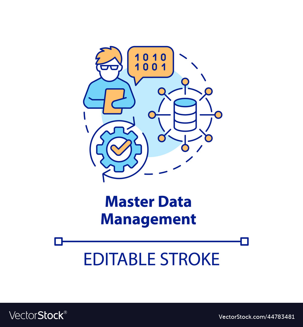 Master data management concept icon