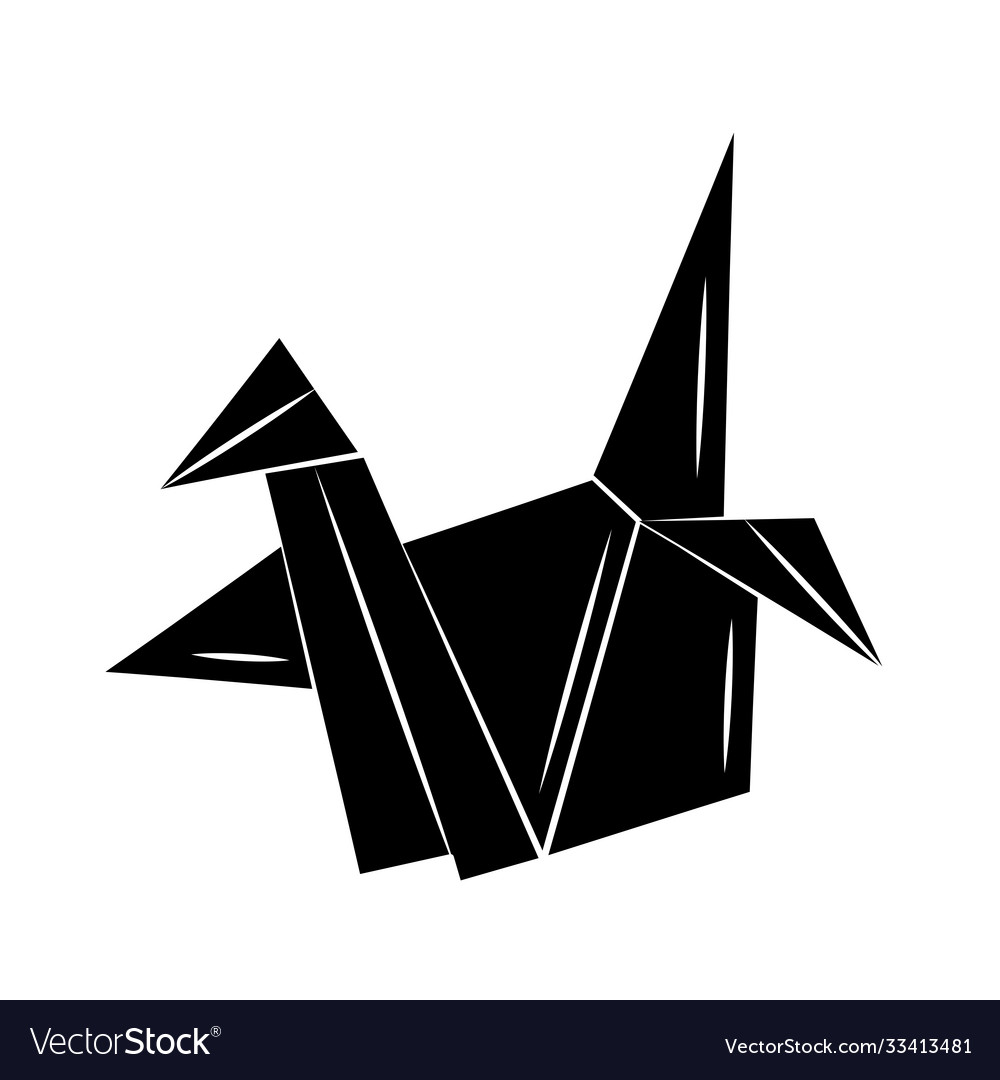 Minimalist tattoo boho origami paper duck Vector Image