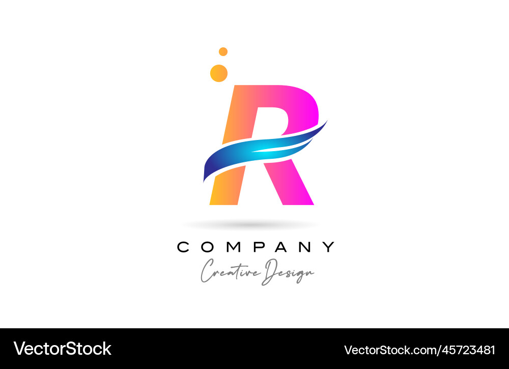 Pink bubbles r alphabet letter logo icon Vector Image