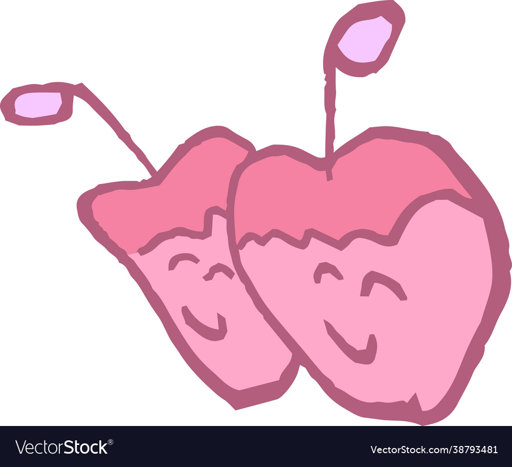 Pop cute apple scribble drawn a child Royalty Free Vector