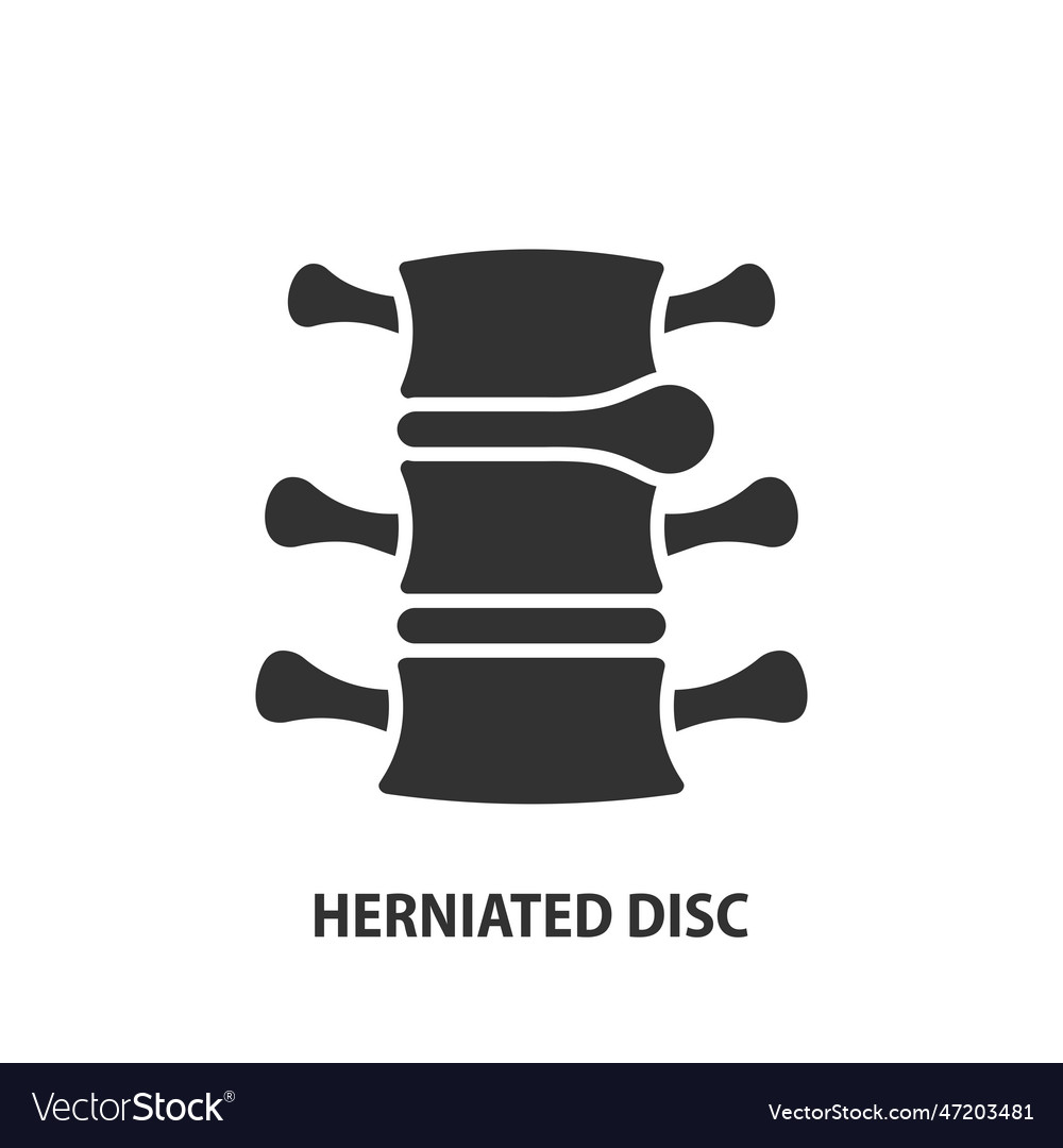 Spinal Disc Herniation Glyph Icon Herniated Vector Image