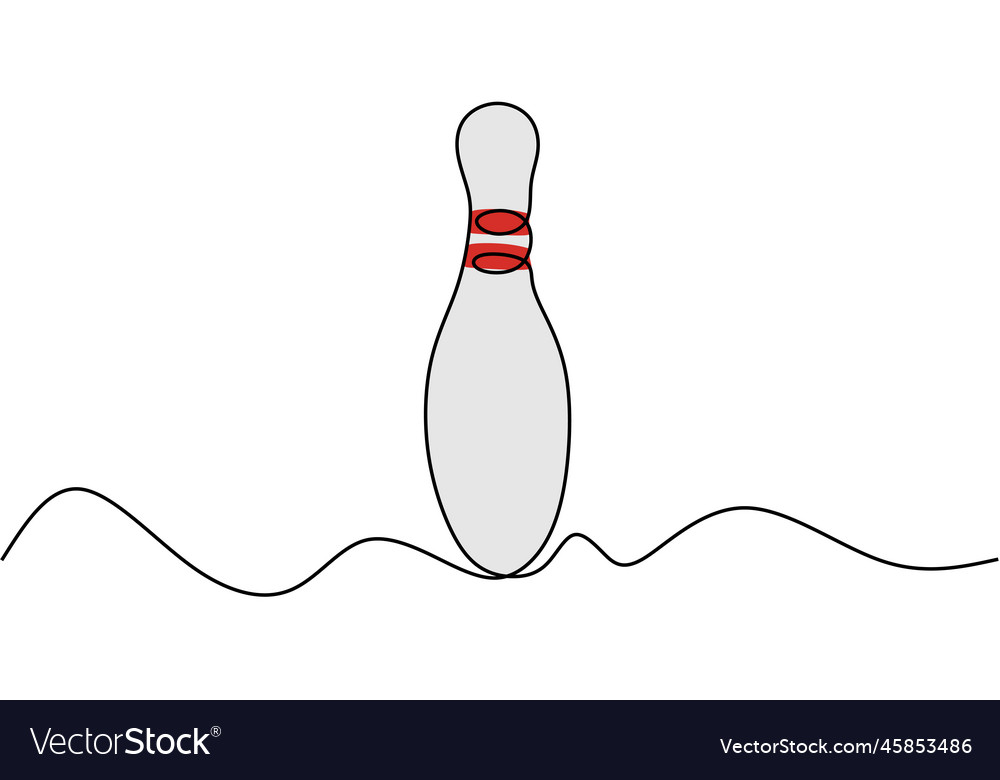 Bowling pin one continuous line drawing